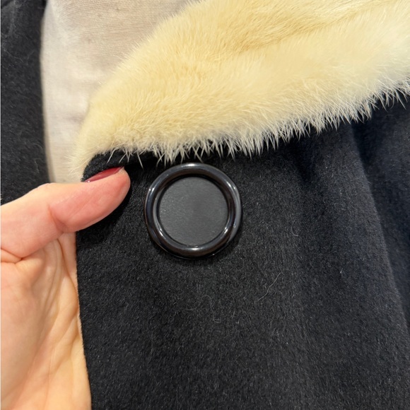 Vintage Wool Swing Coat with Fur Collar - Picture 4 of 11